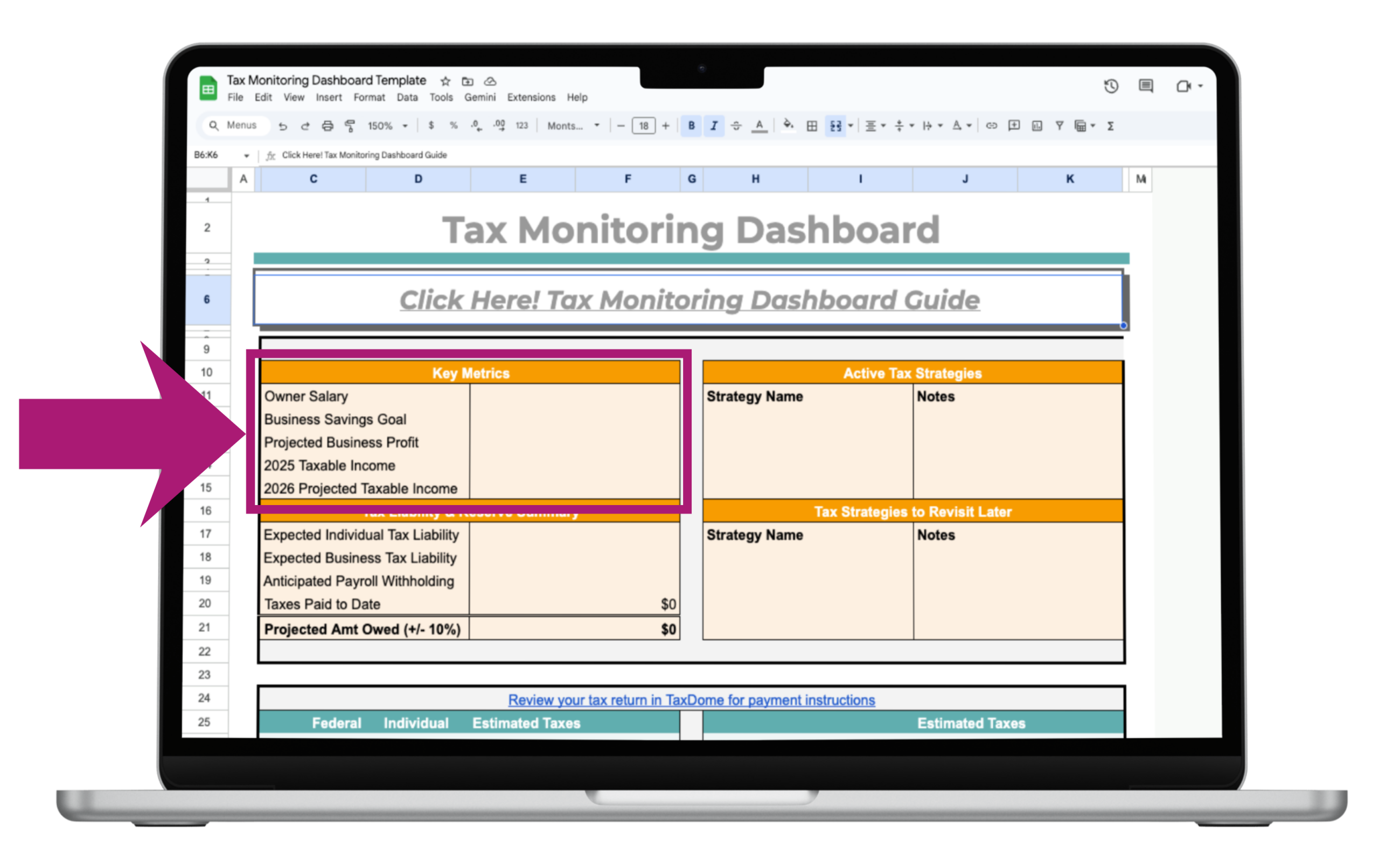 Key Metrics - Tax Dashboard